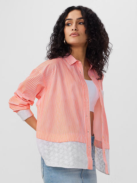 Striped Cider Women Boyfriend Shirts