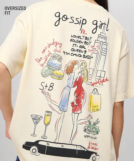 Gossip Girl Doodle Women Oversized T-Shirts