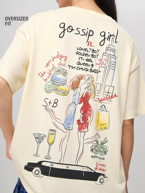 Gossip Girl Doodle Women Oversized T-Shirts