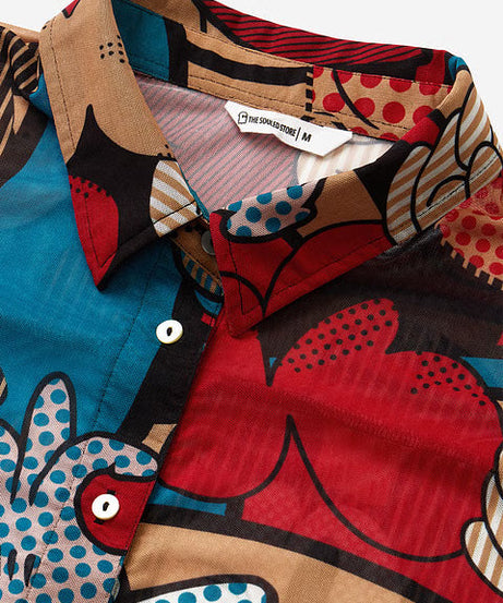 Mesh Mickey Mouse Abstract Women Boyfriend Shirts