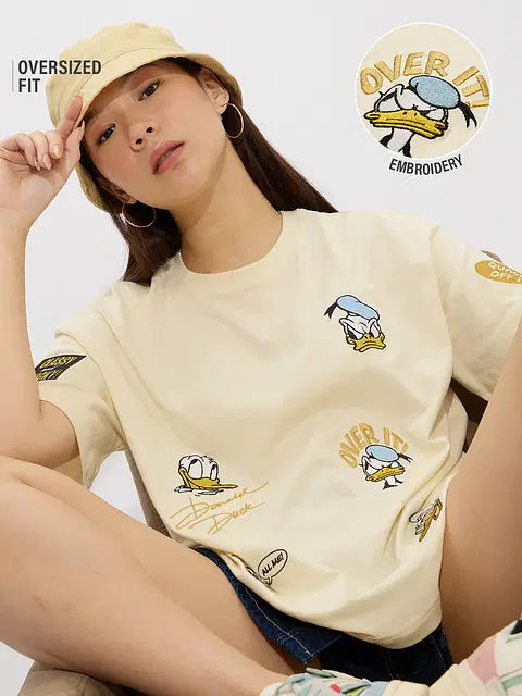 Donald Duck Quack Off Women Oversized T-Shirts
