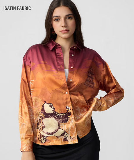 Satin Kung Fu Panda Women Shirts