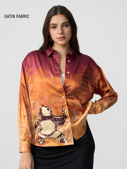 Satin Kung Fu Panda Women Shirts