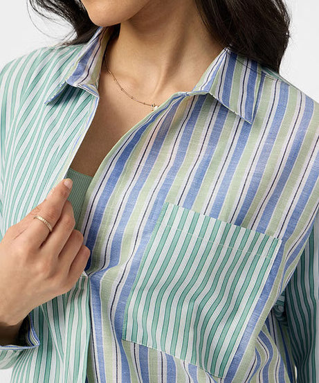 Stripe Siesta Women Boyfriend Shirts