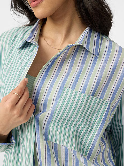 Stripe Siesta Women Boyfriend Shirts