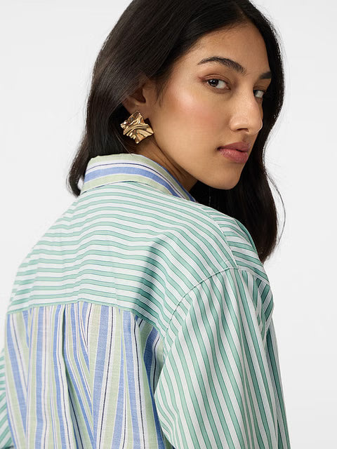 Stripe Siesta Women Boyfriend Shirts