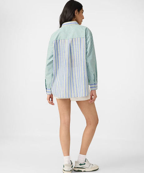 Stripe Siesta Women Boyfriend Shirts