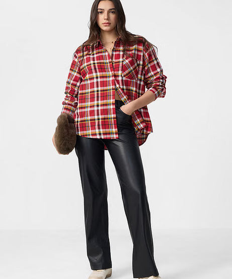 Plaid Shirt Phlox Women Boyfriend Shirts