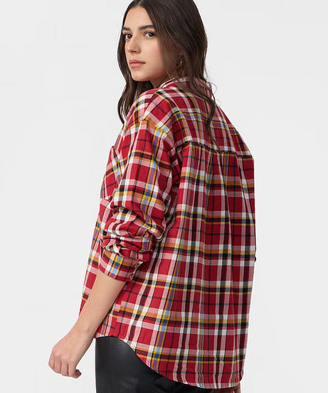 Plaid Shirt Phlox Women Boyfriend Shirts