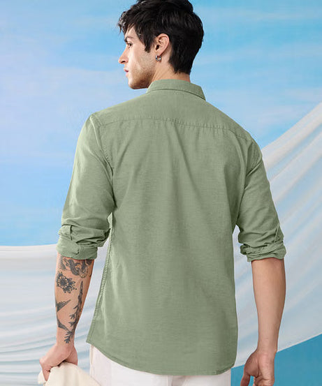 Light Green Cotton Linen Shirts