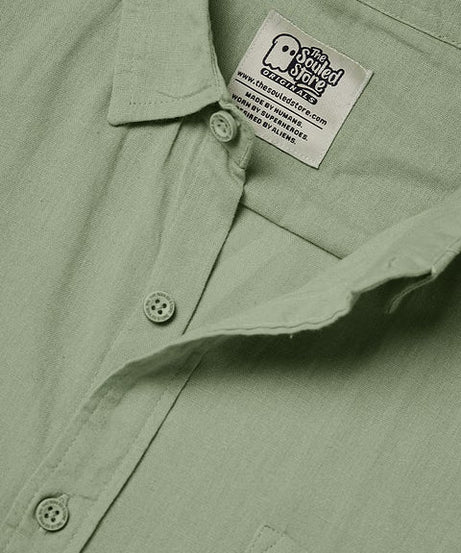 Light Green Cotton Linen Shirts