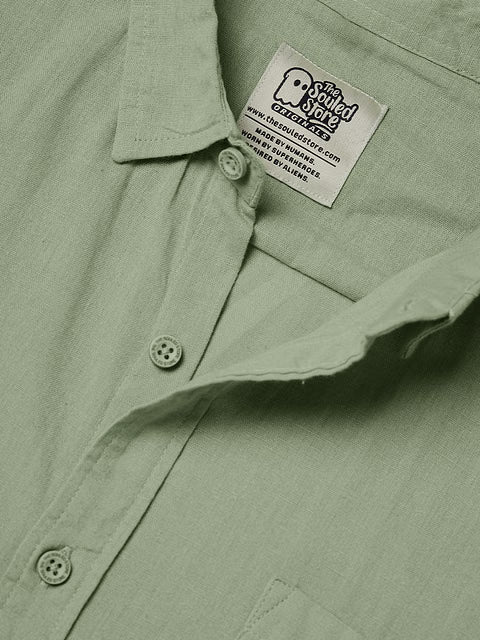 Light Green Cotton Linen Shirts