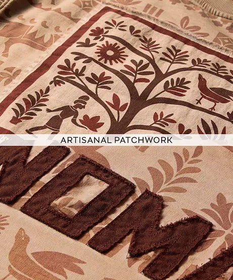 Nomad Indus Brown Women Oversized T-Shirts