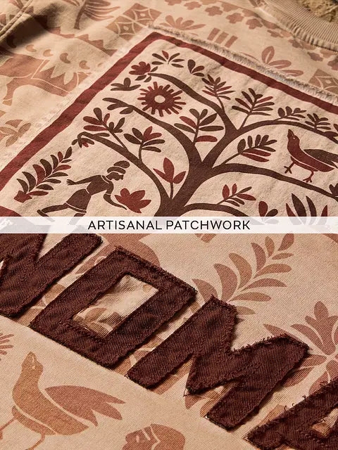 Nomad Indus Brown Women Oversized T-Shirts