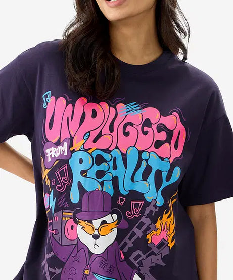 Unplugged From Reality Women Oversized T-Shirts
