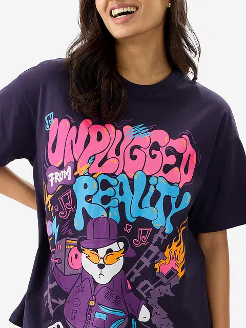 Unplugged From Reality Women Oversized T-Shirts