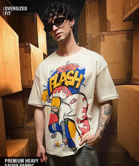Naruto Yellow Flash Oversized T-Shirts
