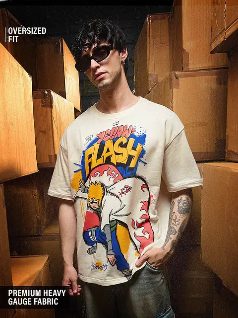 Naruto Yellow Flash Oversized T-Shirts