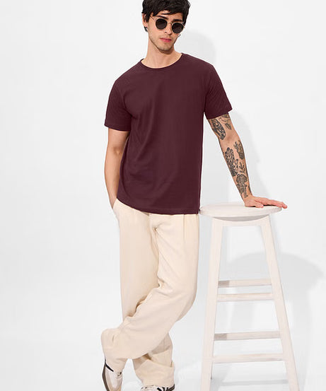Solids Burgundy T-Shirts