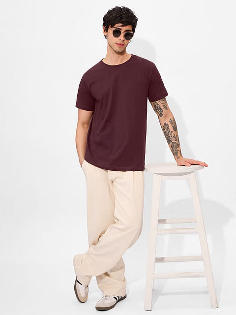 Solids Burgundy T-Shirts