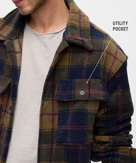 Plaid Mustard Men Shackets