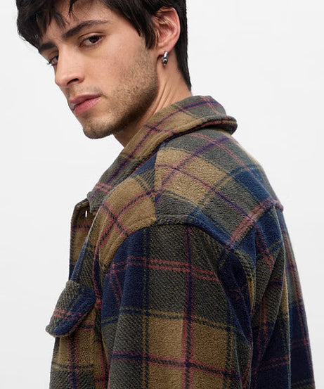 Plaid Mustard Men Shackets