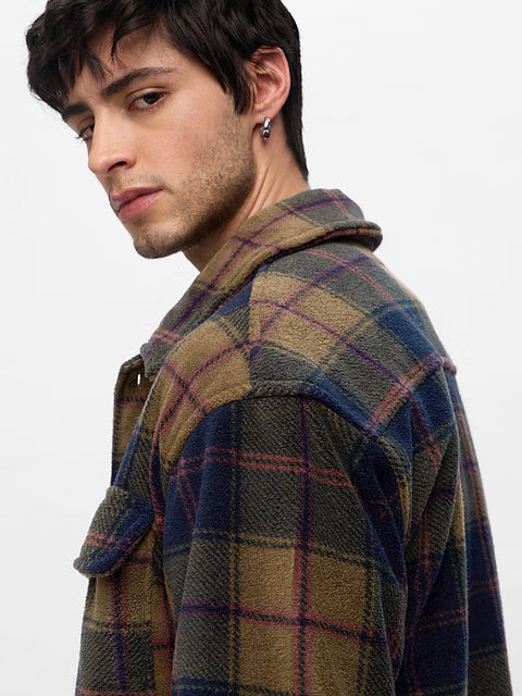 Plaid Mustard Men Shackets