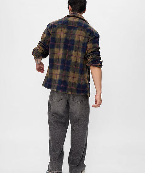 Plaid Mustard Men Shackets