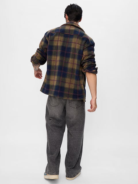 Plaid Mustard Men Shackets