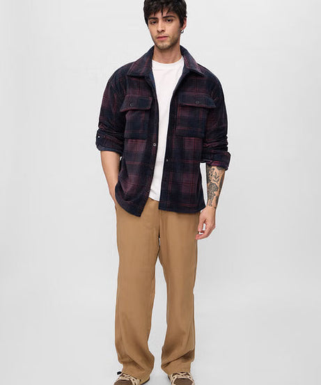 Plaid Sapphire Men Shackets
