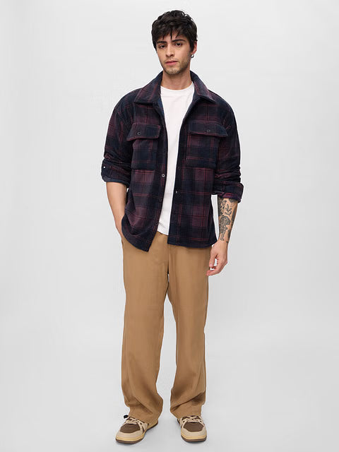 Plaid Sapphire Men Shackets