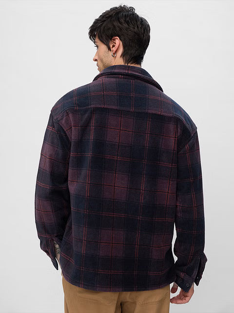 Plaid Sapphire Men Shackets