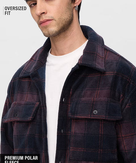 Plaid Sapphire Men Shackets