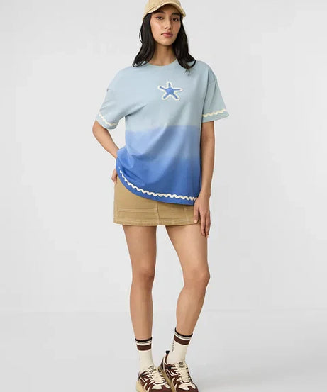 Ombre Sea Breeze Women Oversized T-Shirts