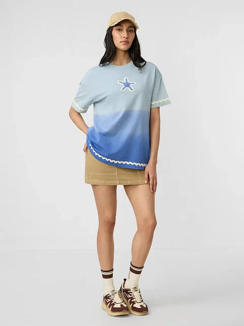 Ombre Sea Breeze Women Oversized T-Shirts