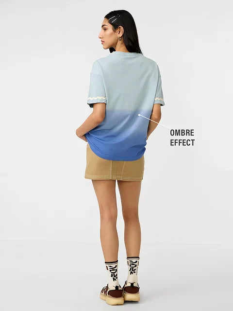 Ombre Sea Breeze Women Oversized T-Shirts