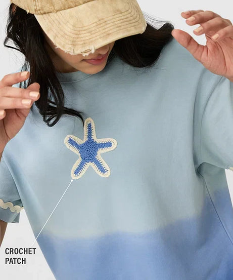 Ombre Sea Breeze Women Oversized T-Shirts