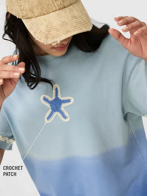 Ombre Sea Breeze Women Oversized T-Shirts