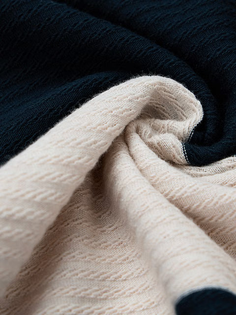 Textured Stripes Riviera Zipper Polos