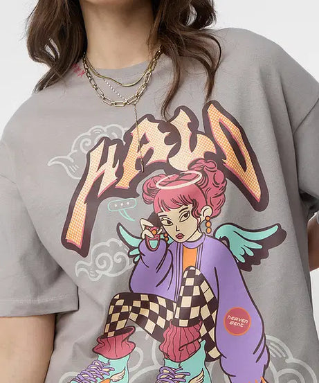 Angel Halo Women Oversized T-Shirts