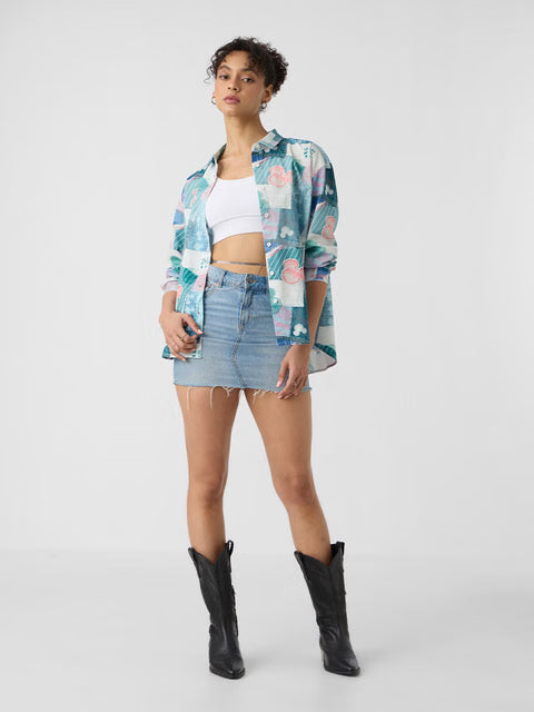 Mickey Mouse Toodles Women Boyfriend Shirts