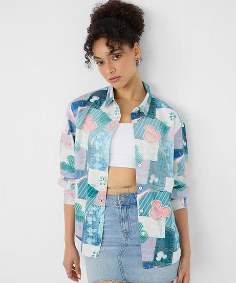 Mickey Mouse Toodles Women Boyfriend Shirts