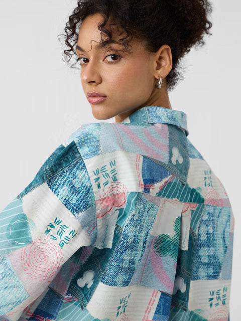 Mickey Mouse Toodles Women Boyfriend Shirts