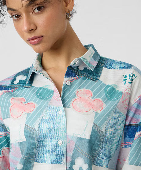 Mickey Mouse Toodles Women Boyfriend Shirts