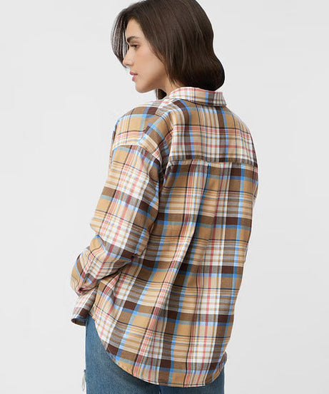 Plaid Maple Women Boyfriend Shirts