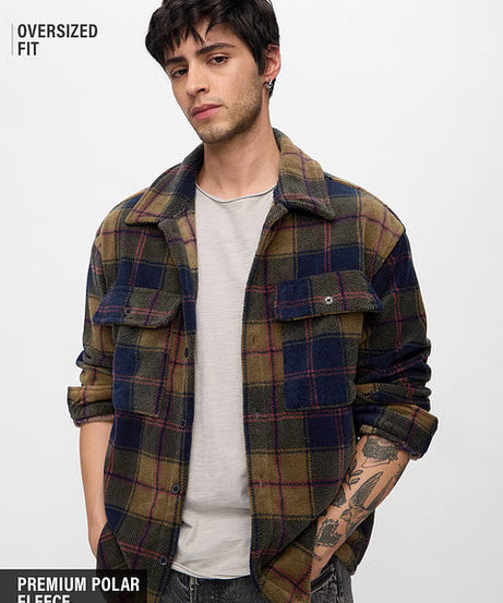 Plaid Mustard Men Shackets