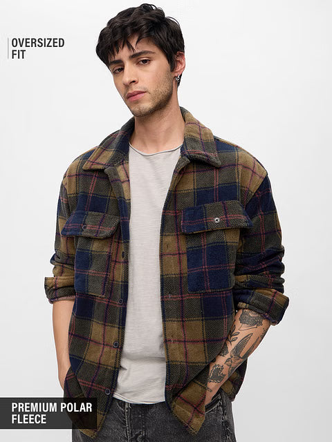 Plaid Mustard Men Shackets