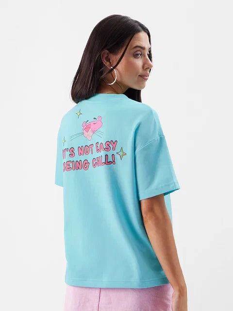 Pink Panther The Art Of Chilling Women Oversized T-Shirts