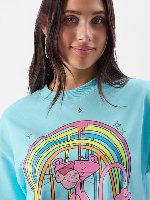 Pink Panther The Art Of Chilling Women Oversized T-Shirts