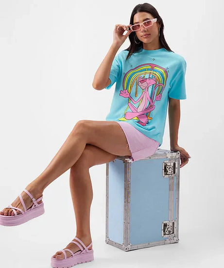 Pink Panther The Art Of Chilling Women Oversized T-Shirts